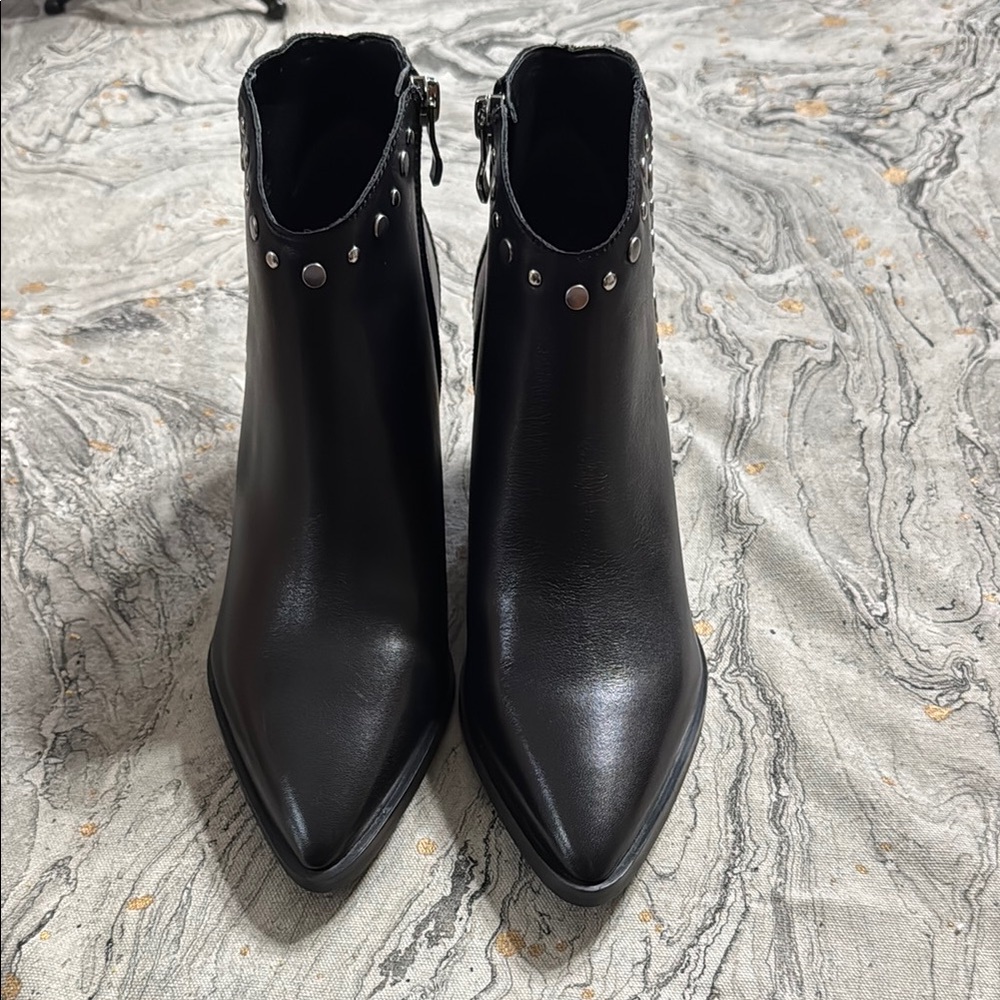 Marc Fisher Black Studded Ankle Boots